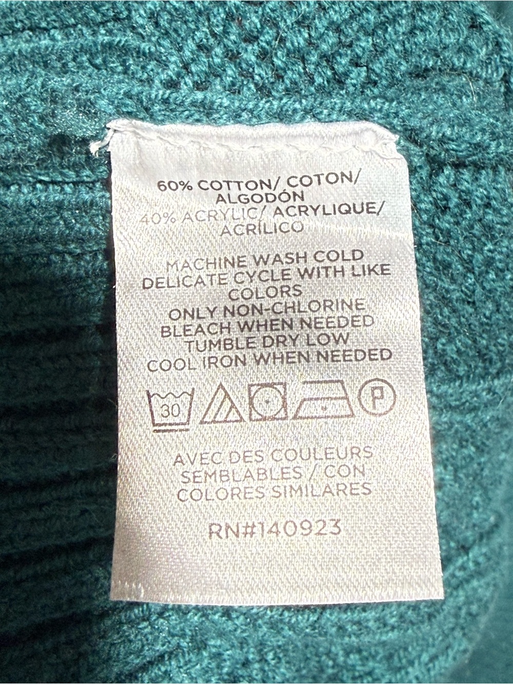 LOFT Teal Cable-Knit V-Neck Polo Sweater - Picture 4 of 4